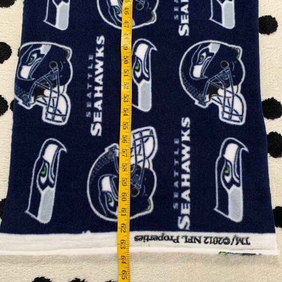 Seattle Seahawks Scarf Football NFL All Over Logo Blue Fleece Winter Fan - Picture 5 of 5